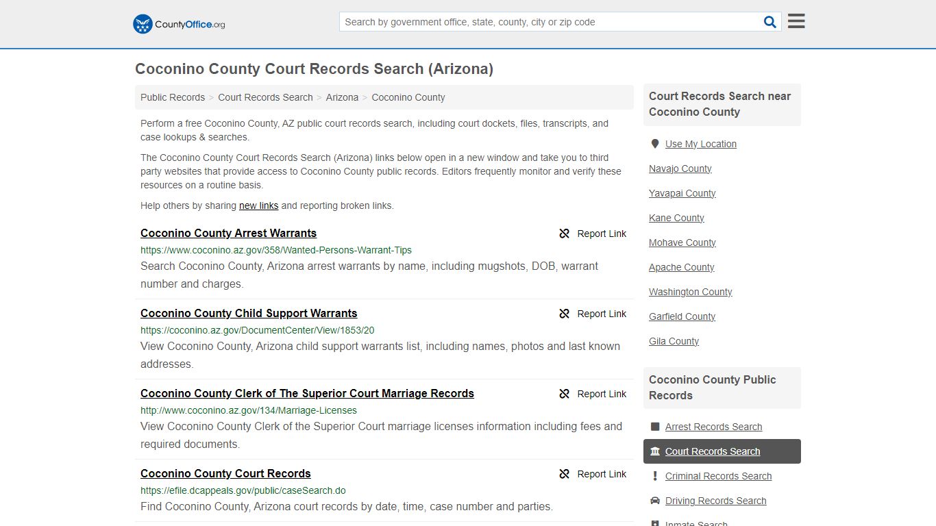 Court Records Search - Coconino County, AZ (Adoptions, Criminal, Child ...